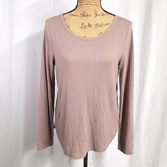 Old Navy Sweaters - Old Navy Womens Sz M Ribbed Top Long Sleeve Scoop Neck Stretch Casual Minimalist